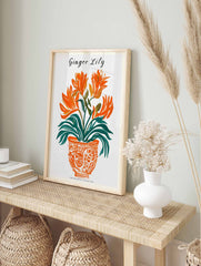 Ginger Lily Floral Poster