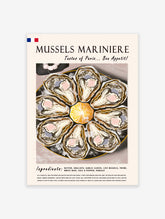 Mussels Mariniere Food Poster, French Food Print