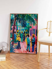 Colourful Mexican Jazz Fiesta Poster