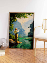 Man Fishing Poster