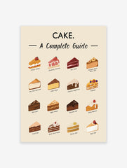 Cake Flavours Poster, Cake Varieties Print