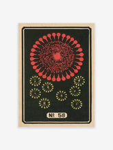 Vintage Japanese Star Firework Poster, Japanese Print