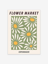 Flower Market Copenhagen Poster, Danish Floral Print