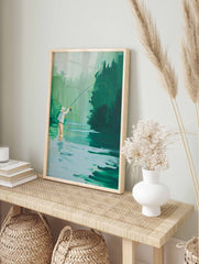 Man Fishing Poster