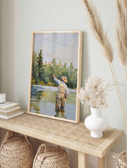 Man Fishing Poster