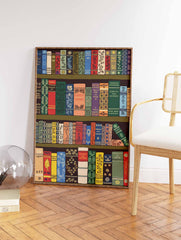 Vintage Bookshelf Poster