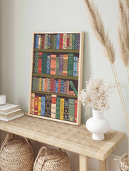 Vintage Bookshelf Poster
