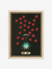 Vintage Japanese Firework Poster, Japanese Space Print