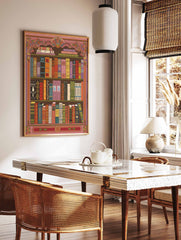 Vintage Bookshelf Poster