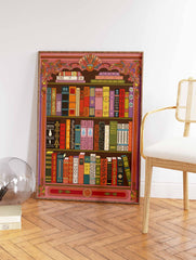 Vintage Bookshelf Poster