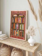 Vintage Bookshelf Poster