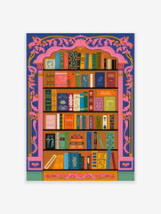 Vintage Bookshelf Poster