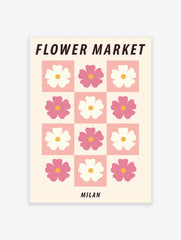 Flower Market Milan Poster, Italian Floral Print