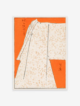 Japanese Kimono Wall Art, Orange Japanese Kimono Poster