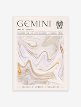 Zodiac Star Sign Poster, Gemini Zodiac Print