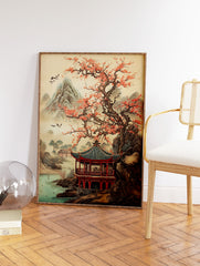 Vintage Chinese Poster, Chinese Landscape Print