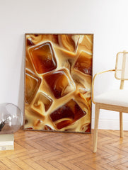 Close-up of iced coffee with milk swirling, creating an abstract pattern. Perfect Iced Coffee Wall Art. - Image 2