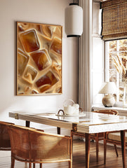 Close-up of iced coffee with milk swirling, creating an abstract pattern. Perfect Iced Coffee Wall Art. - Image 3