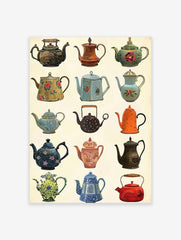 Vintage Teapot Poster, Teapot Varieties Print