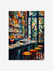 Vintage Cocktail Bar Poster, Cocktail Bar Print
