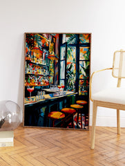 Vintage Cocktail Bar Poster, Cocktail Bar Print