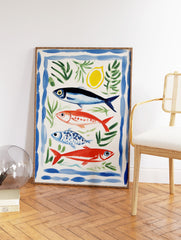 Fish Art Poster, Food Print