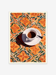Coffee Art Illustration Poster, Coffee Print