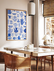 Teacup and Kettle Poster, Coffee Print