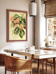 Orange fruit botanical print featuring tropical spiky fruits and green leaves on a branch, in a vintage illustration style. - Image 3