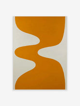 Orange wavy abstract shape on a white background, minimalist modern art print