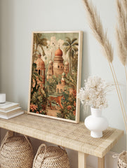 A vibrant Tiger Palace poster featuring a tiger walking through a lush jungle with Indian architectural buildings and palm trees. - Image 4