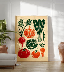 Rustic vegetable harvest poster with illustrations of radish, pumpkin, cabbage, tomato, carrot, and leafy greens. - Image 3