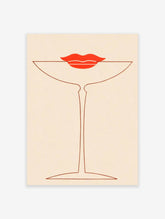 Vintage Cocktail Poster, Lip Print