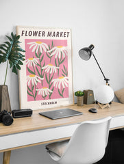 Flower Market Stockholm Poster, Swedish Floral Print