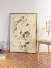 Vintage Japanese Cat Poster, Japanese Cat Print