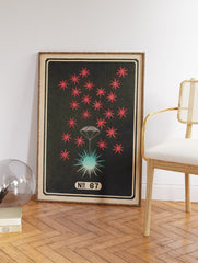 Vintage Japanese Firework Poster, Japanese Space Print
