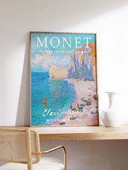 The Beach and Falaise d'Amont Poster by Claude Monet, Claude Monet Print