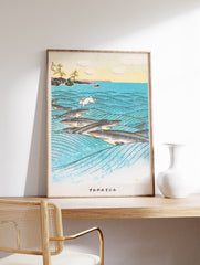 Japanese Shark Poster, Japanese Sea Print