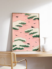 Pink Sky Poster by Watanabe Seitei, Watanabe Seitei Print