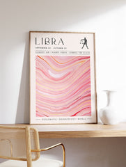Libra Star Sign Poster, Libra Zodiac Print