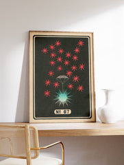 Vintage Japanese Firework Poster, Japanese Space Print