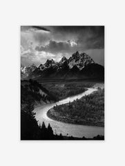 The Snake River Poster by Ansel Adams, Black and White River Print