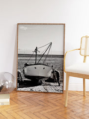 Black and White Sailboat Poster, Photographic Sailboat Print