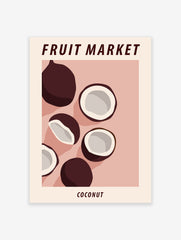 Coconut Fruit Poster, Fruit Print