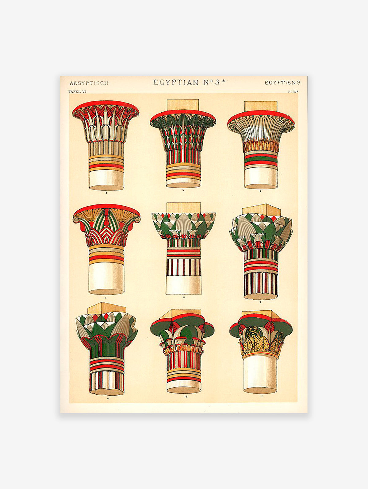 Egyptian Columns Poster, Classic Egyptian Print