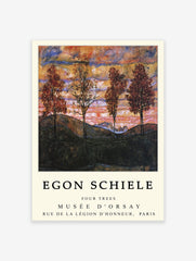 Four Trees Poster by Egon Schiele, Egon Schiele Print