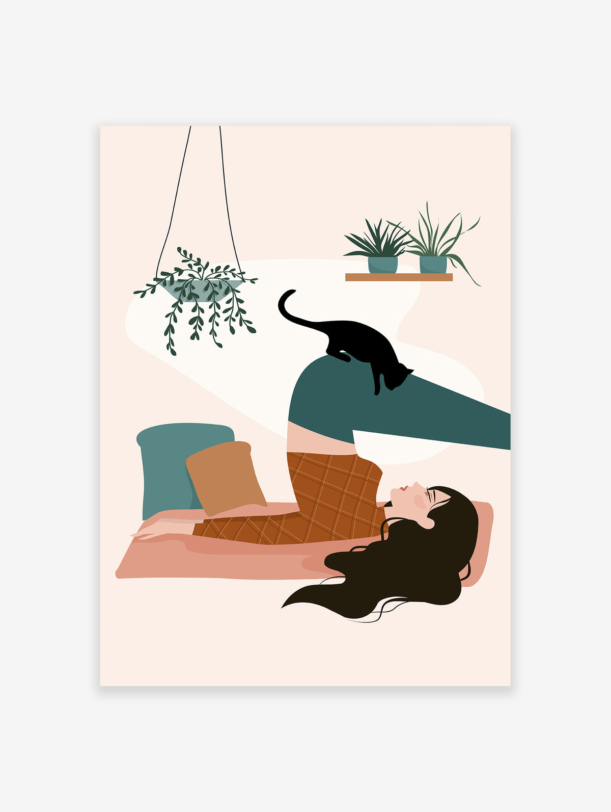 Funny Cat Yoga Poster, Funny Cat Print