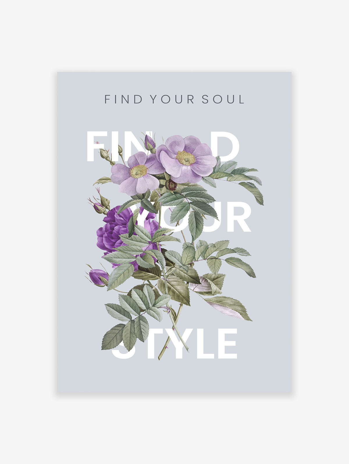 Find Your Soul Poster, Floral Typography Print