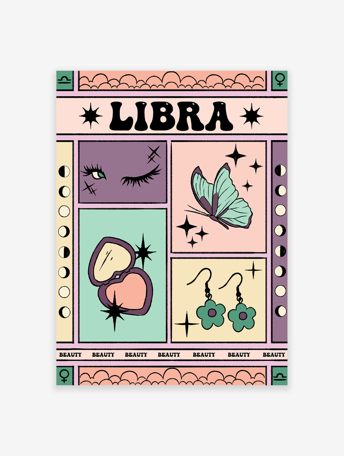 Libra Zodiac Poster, Libra Zodiac Star Sign Print