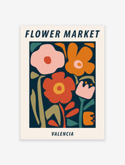 Flower Market Valencia Poster, Floral Print